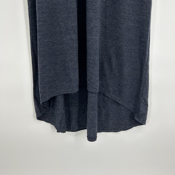 NWT CHASER Heather Navy Blue V-Neck Bell Sleeve High Low Comfy Midi Dress Medium - Picture 4 of 7